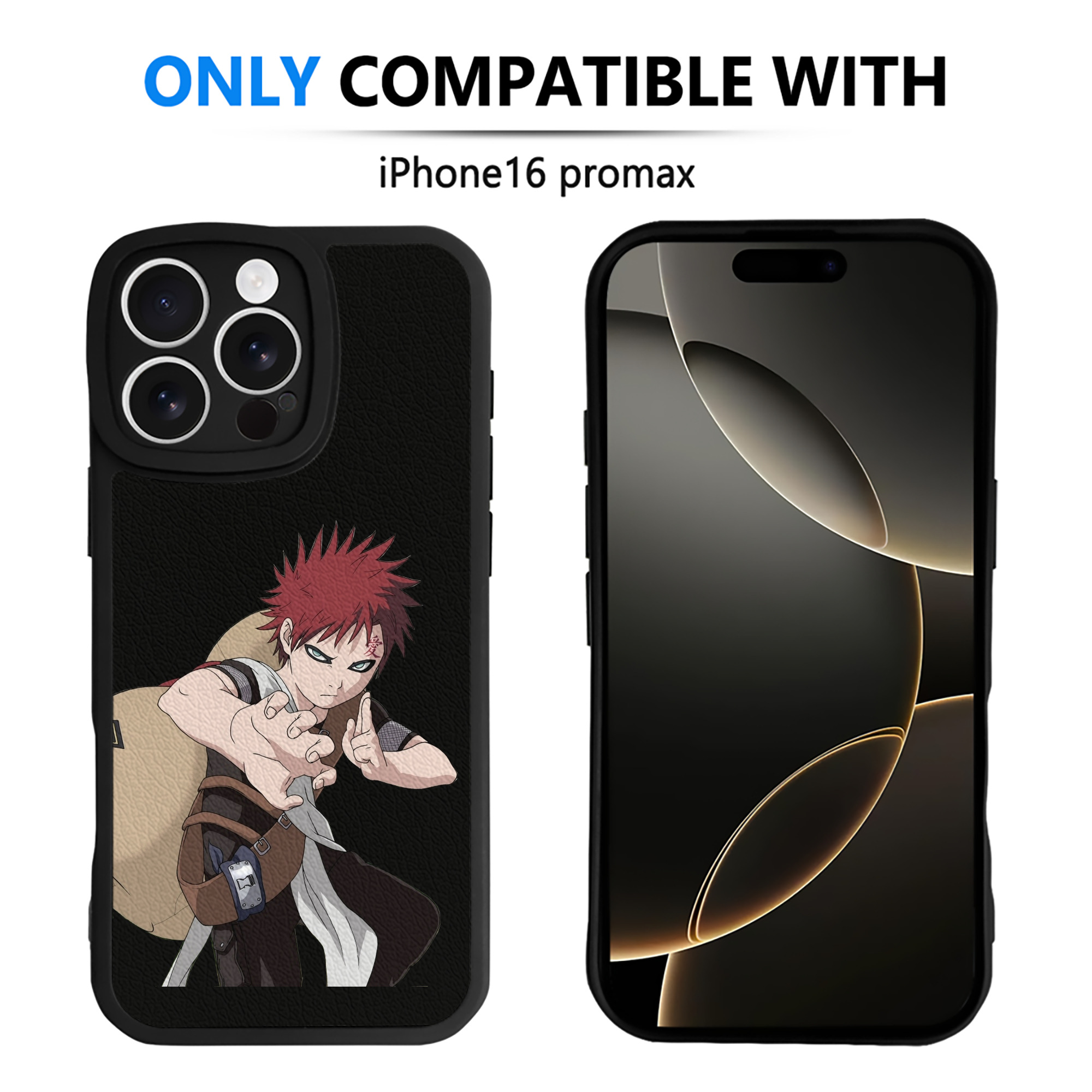 （画像用） NARUTO -ナルト- ガアラ Gaara 【iPhone 16シリーズ対応】シリコンスマホケース（レザー調） 材質：シリコン